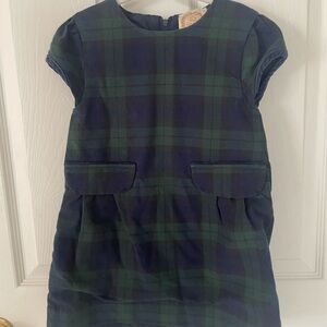 The Beaufort Bonnet Company Green and Navy Plaid Girls' Dress